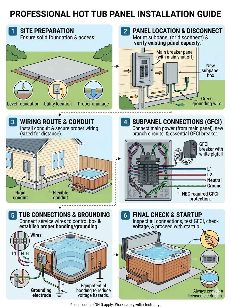 Hot tub wiring Salt Lake City UT — Panel installation guide