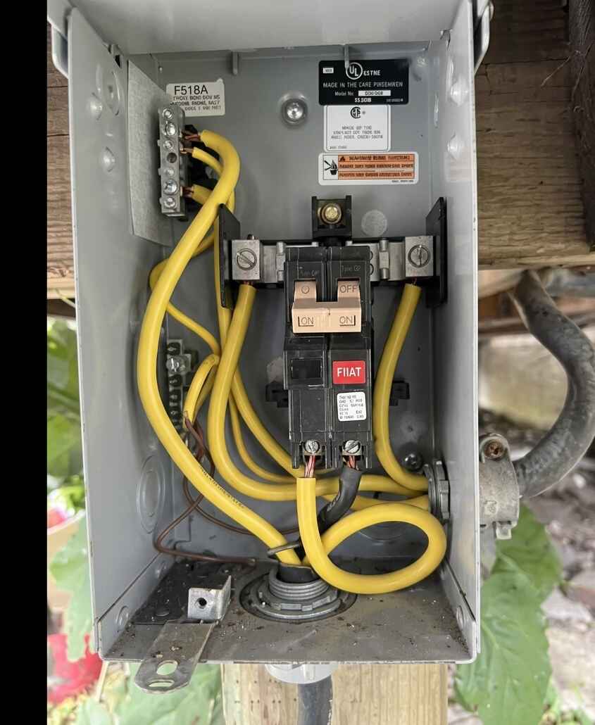 Hot tub wiring Draper UT — Breaker wiring detail