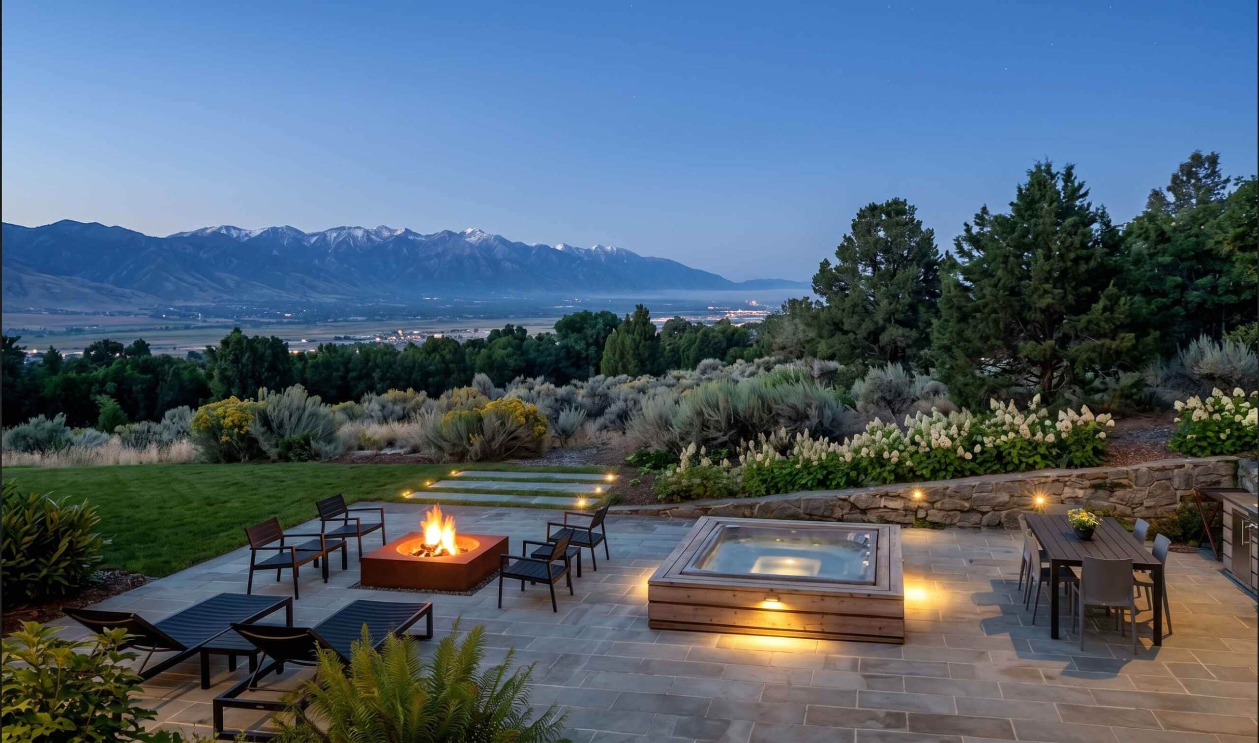 Outdoor living area lighting installation West Valley Utah
